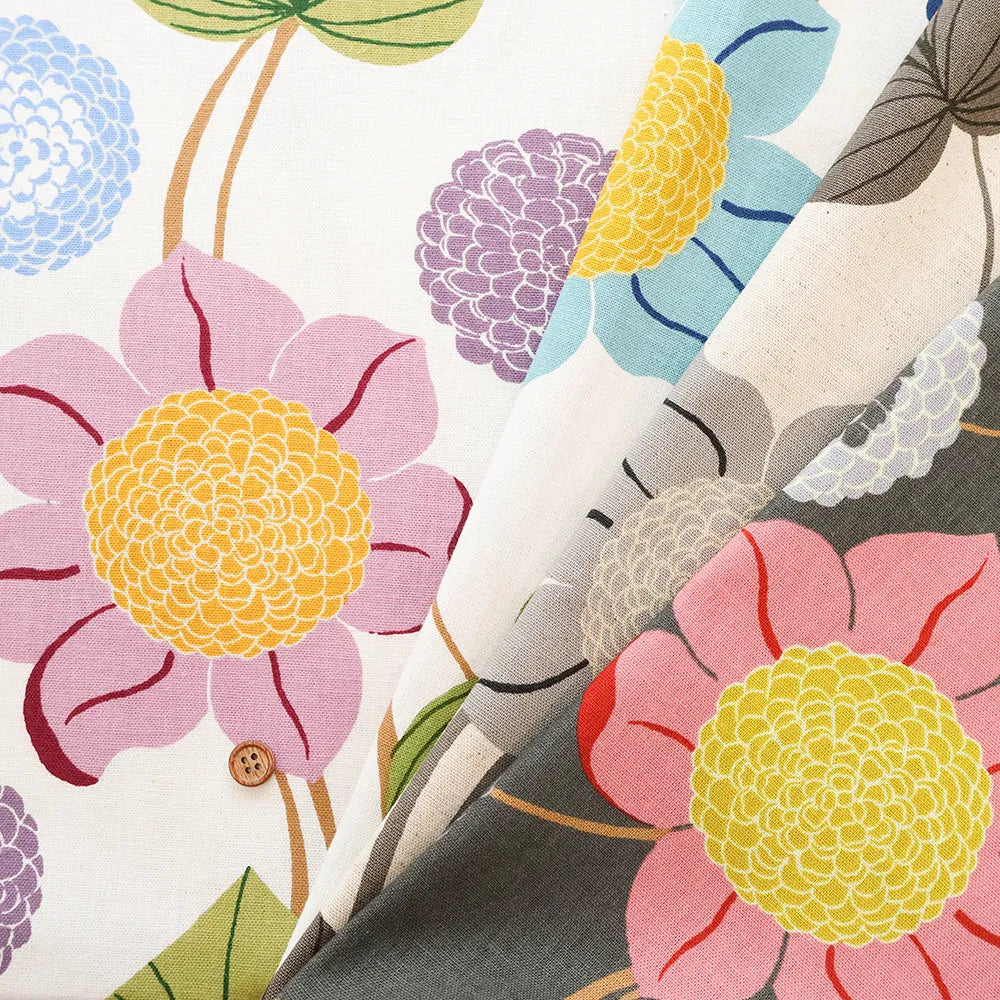 C/L Canvas Printed Fabric - Flowers - nomura tailor