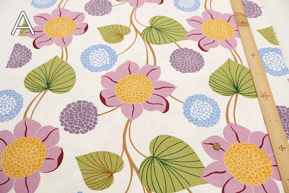 C/L Canvas Printed Fabric - Flowers - nomura tailor