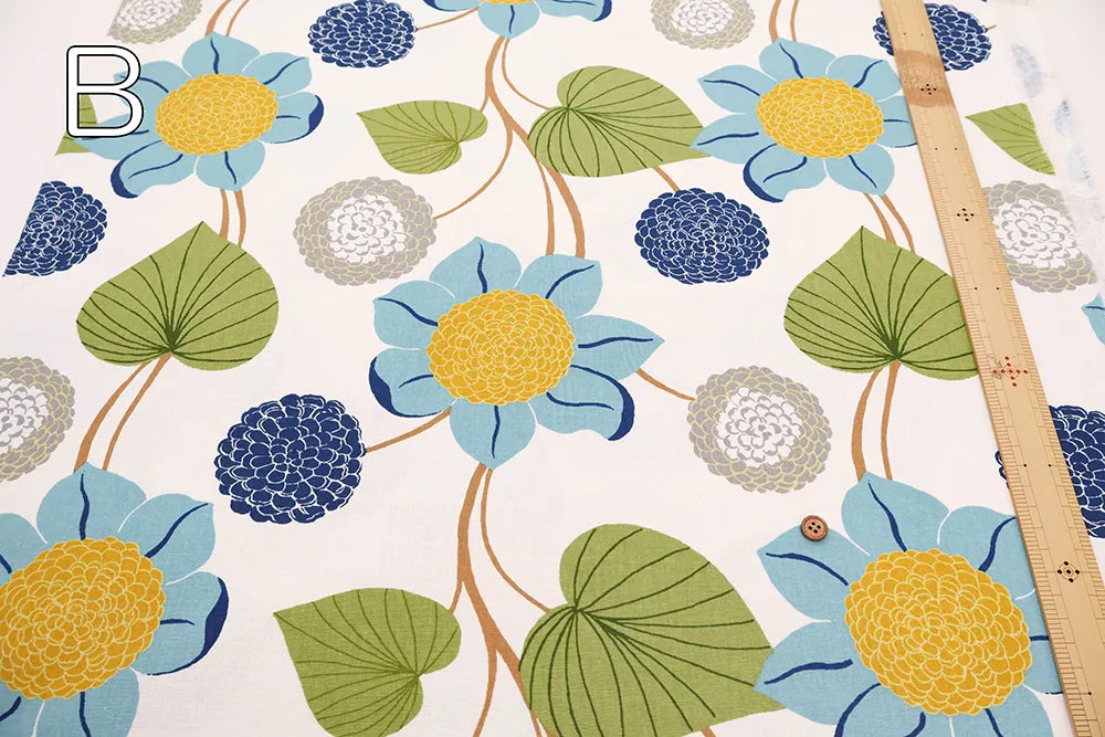 C/L Canvas Printed Fabric - Flowers - nomura tailor