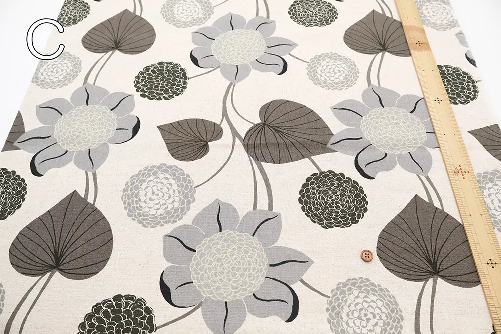 C/L Canvas Printed Fabric - Flowers - nomura tailor