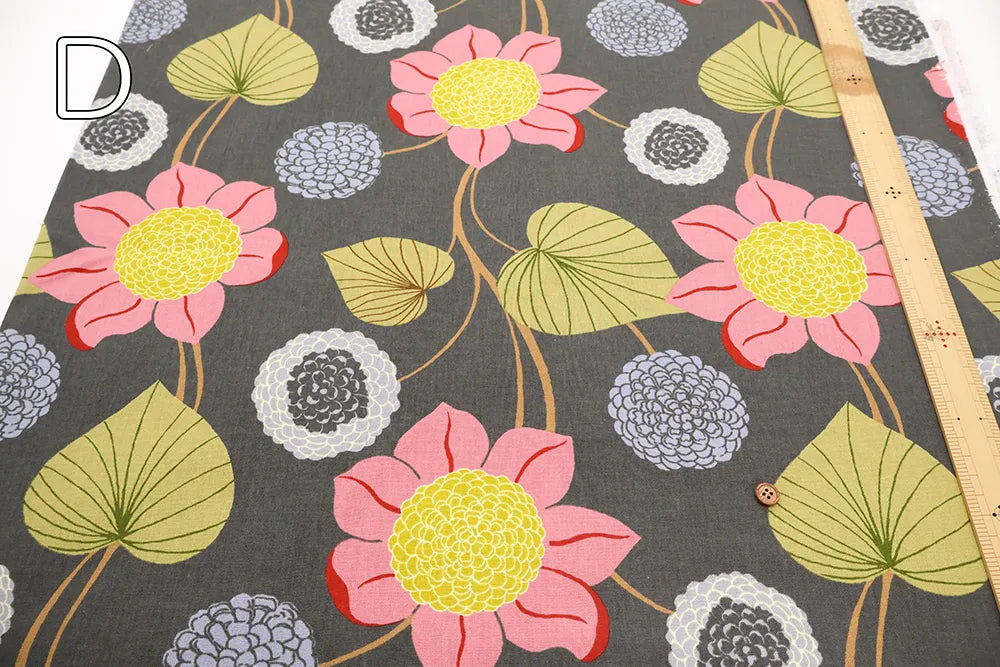 C/L Canvas Printed Fabric - Flowers - nomura tailor
