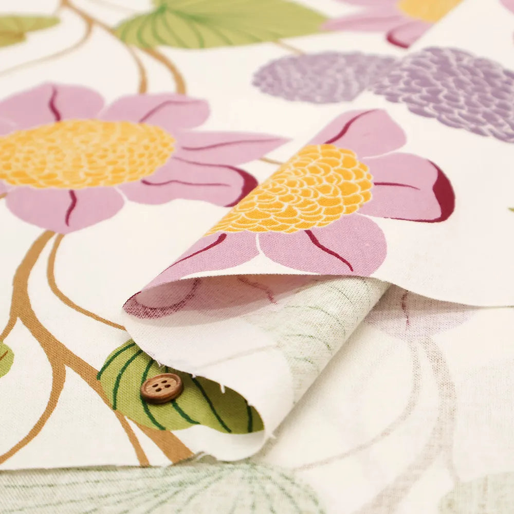 C/L Canvas Printed Fabric - Flowers - nomura tailor