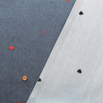 Made in China Cotton 5oz Soft Denim Embroidered Fabric - Heart - nomura tailor