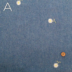 Made in China Cotton 5oz Soft Denim Embroidered Fabric マーガレット - nomura tailor