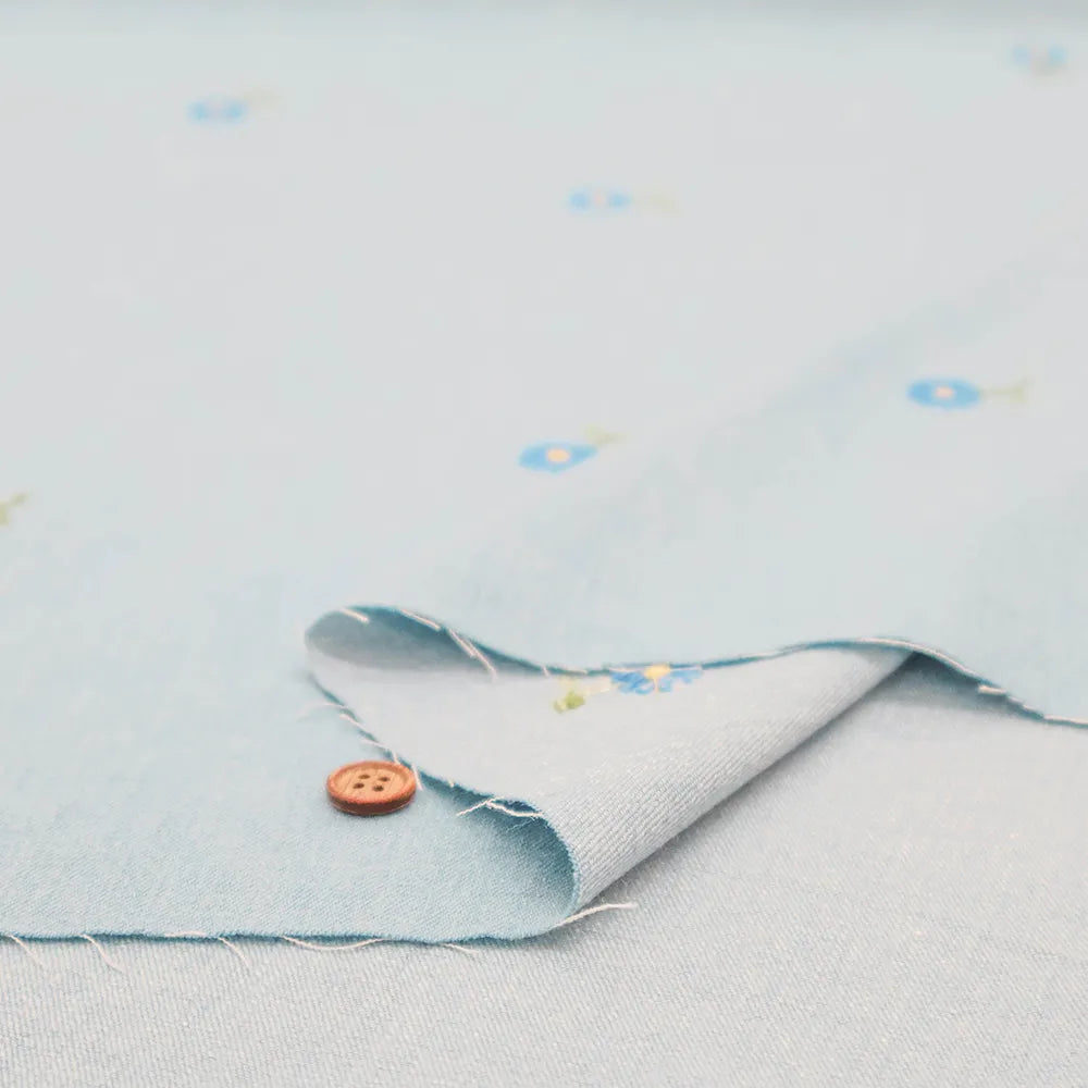 Made in China Cotton 5oz Soft Denim Embroidered Fabric マーガレット - nomura tailor