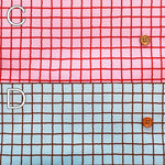 Cotton Oxford Printed Fabric - Grid - nomura tailor