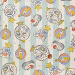 Cotton seating print fabric forest Friends Fantasy & Stripe - nomura tailor