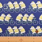 Cotton Broad Broad Printed Fabric Hippo Bicycle - nomura tailor