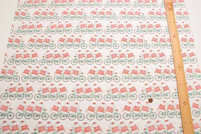 Cotton Broad Broad Printed Fabric Hippo Bicycle - nomura tailor