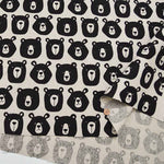 C/L Canvas printed fabric Kyoton Bear - nomura tailor