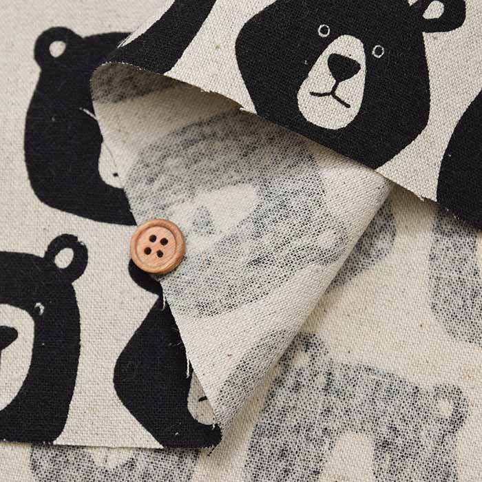 C/L Canvas printed fabric Kyoton Bear - nomura tailor