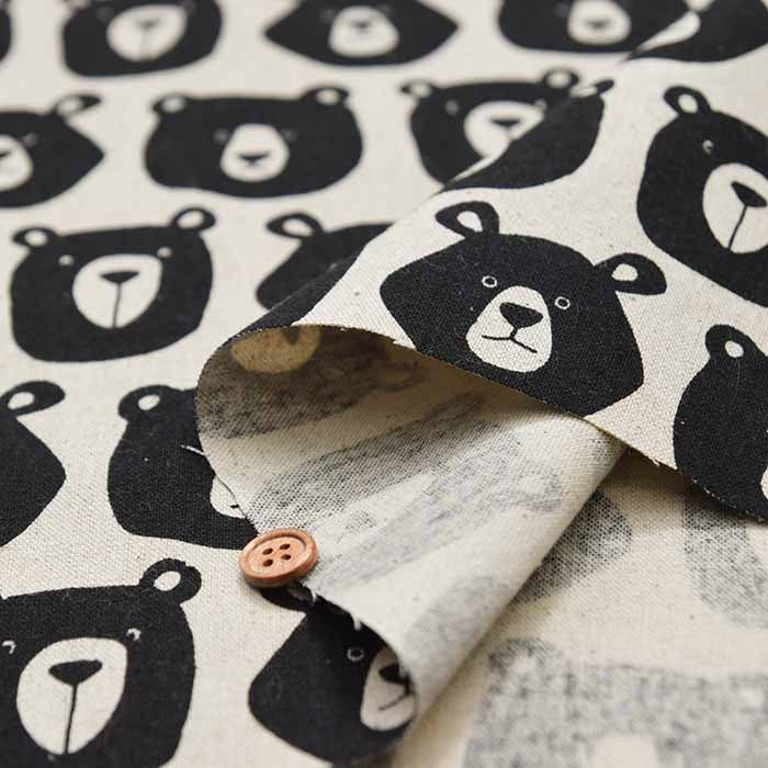 C/L Canvas printed fabric Kyoton Bear - nomura tailor