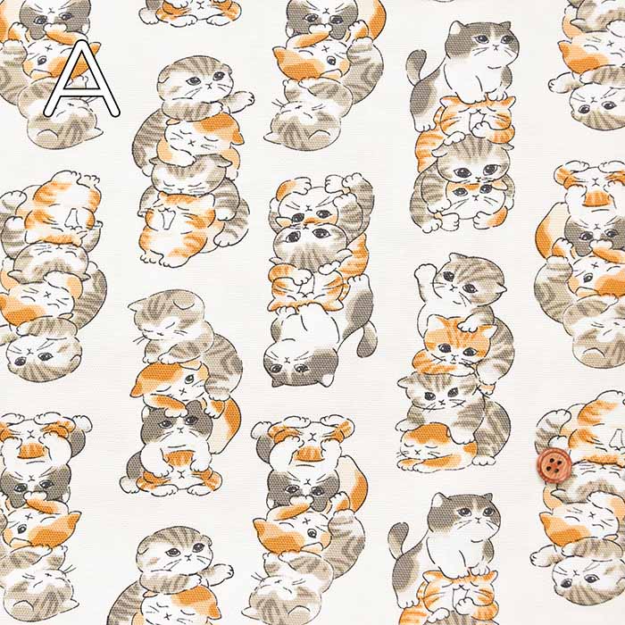 Cotton oxford printed fabric Tsumineko - nomura tailor