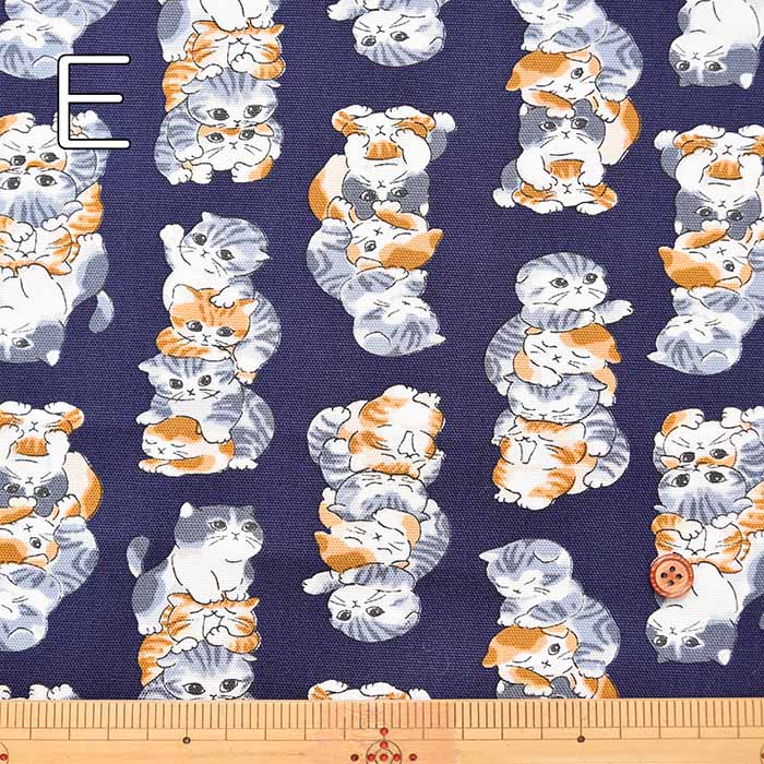 Cotton oxford printed fabric Tsumineko - nomura tailor