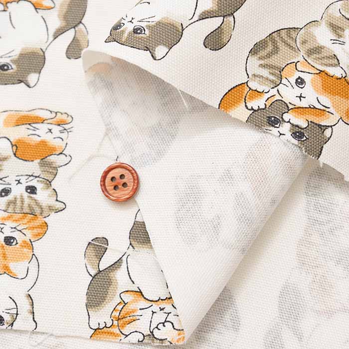 Cotton oxford printed fabric Tsumineko - nomura tailor