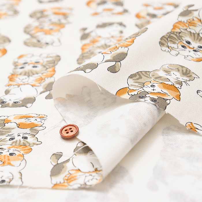 Cotton oxford printed fabric Tsumineko - nomura tailor