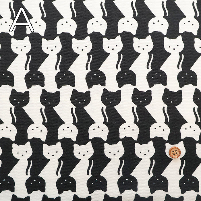 Cotton Oxford Printed Fabric - Cat - nomura tailor