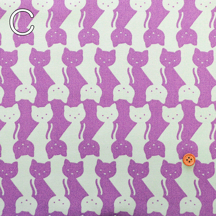 Cotton Oxford Printed Fabric - Cat - nomura tailor