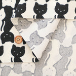 Cotton Oxford Printed Fabric - Cat - nomura tailor