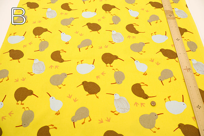 Cotton Oxford Printed Fabric - Kiwi - nomura tailor