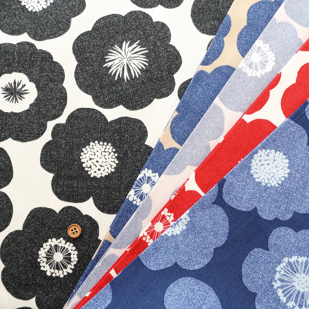 Cotton Oxford Printed Fabric - Flowers - nomura tailor