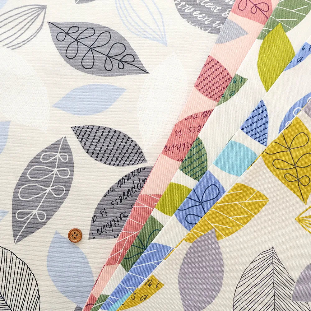 Cotton Oxford Printed Fabric - Leaf - nomura tailor