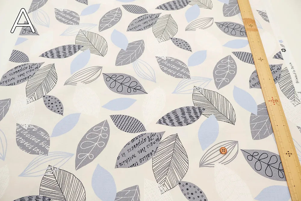 Cotton Oxford Printed Fabric - Leaf - nomura tailor