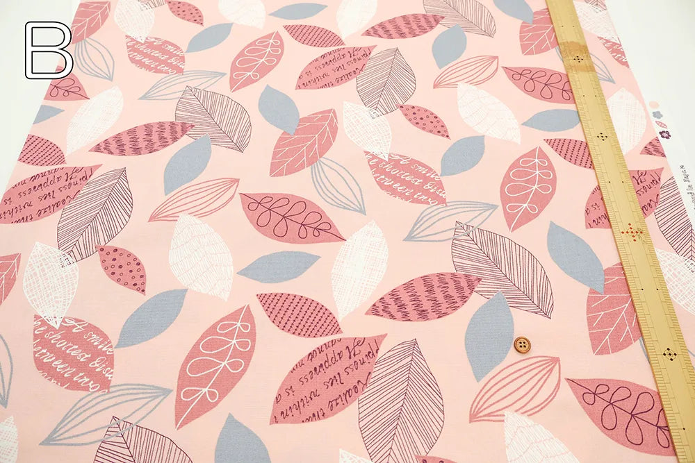 Cotton Oxford Printed Fabric - Leaf - nomura tailor
