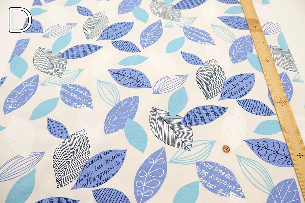 Cotton Oxford Printed Fabric - Leaf - nomura tailor