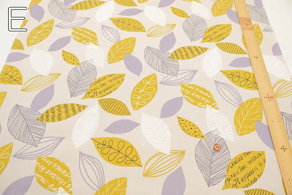 Cotton Oxford Printed Fabric - Leaf - nomura tailor