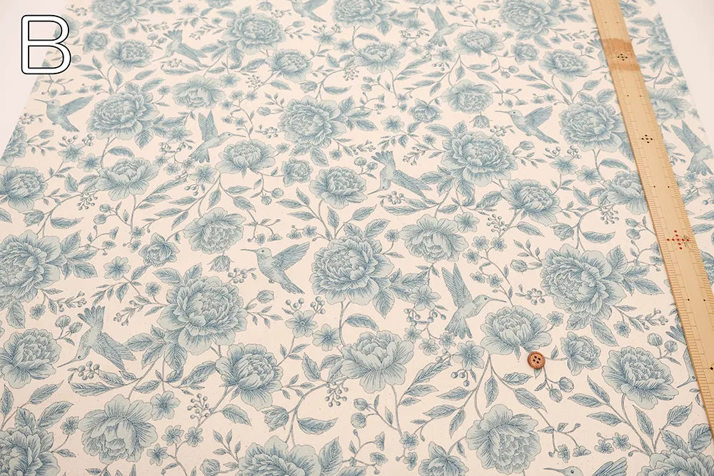 Cotton 10 Canvas Printed Fabric - Flower Bird - nomura tailor