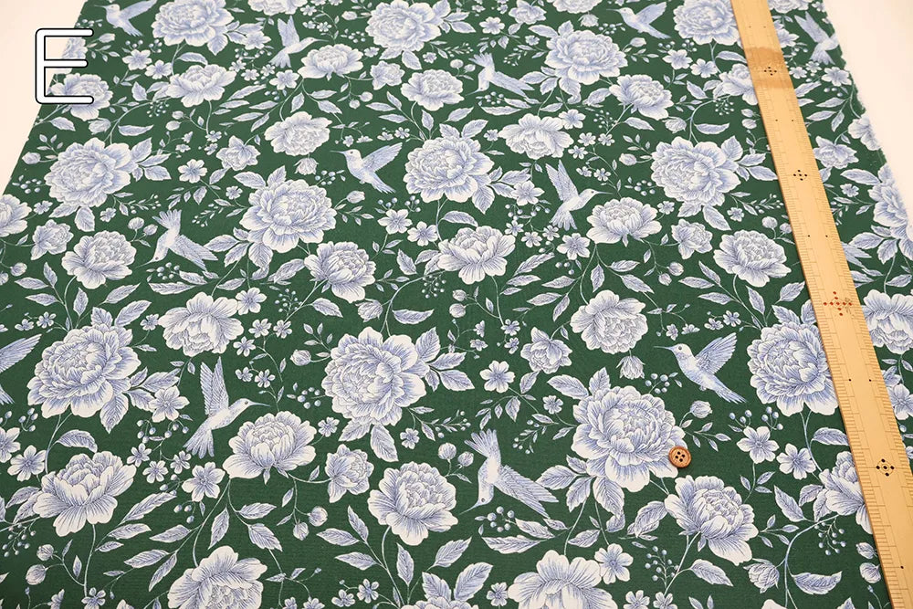 Cotton 10 Canvas Printed Fabric - Flower Bird - nomura tailor