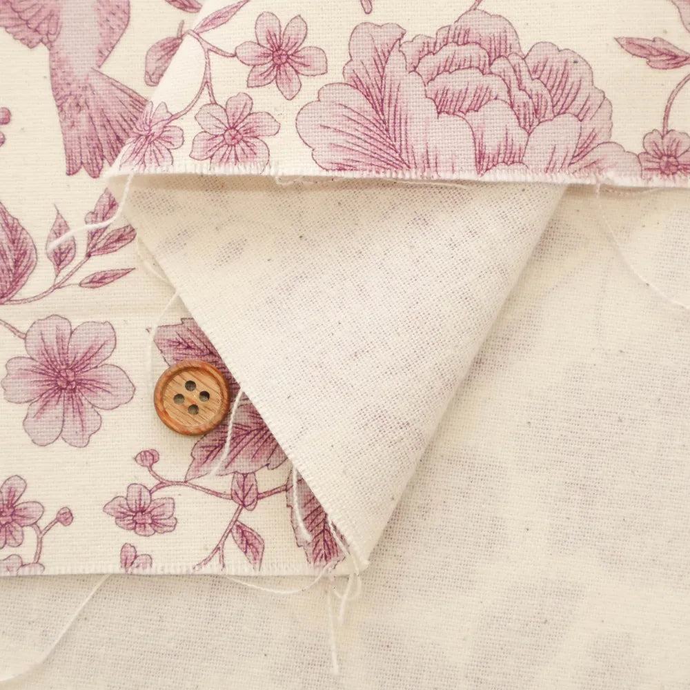 Cotton 10 Canvas Printed Fabric - Flower Bird - nomura tailor