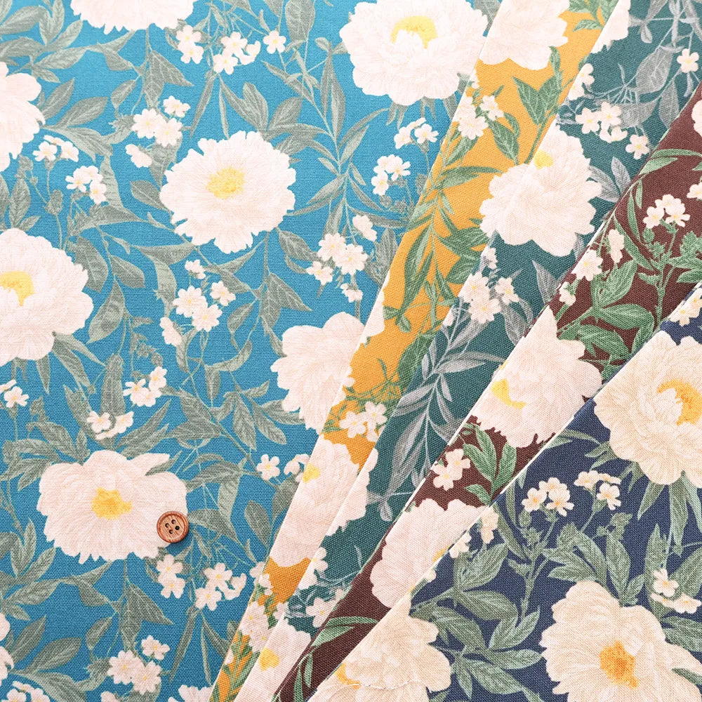 Cotton 10 Canvas Printed Fabric - Flowers - nomura tailor