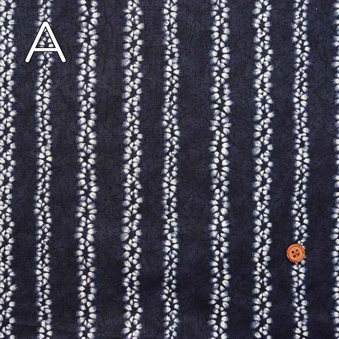 Cotton sheer shibori style printed fabric Stripe Flower - nomura tailor