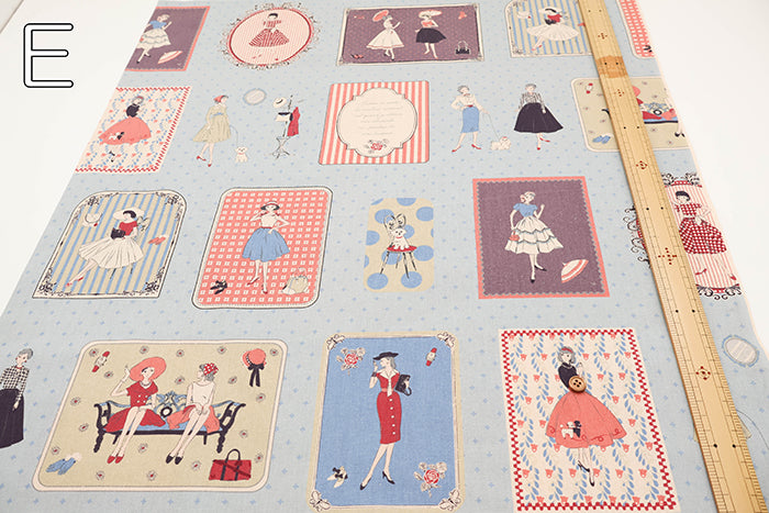 <Patterned Cut>Cotton Muslin Print Fabric Couturiere - Couturière - vol.2 (1 Pattern : Approx.  105cm × 60cm) - nomura tailor