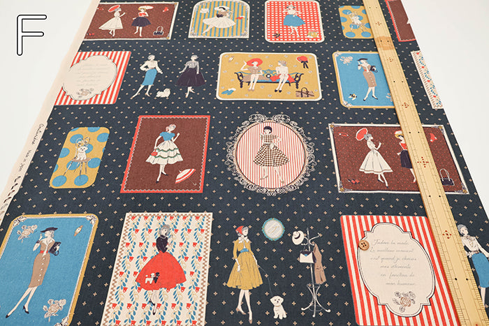 <Patterned Cut>Cotton Muslin Print Fabric Couturiere - Couturière - vol.2 (1 Pattern : Approx.  105cm × 60cm) - nomura tailor