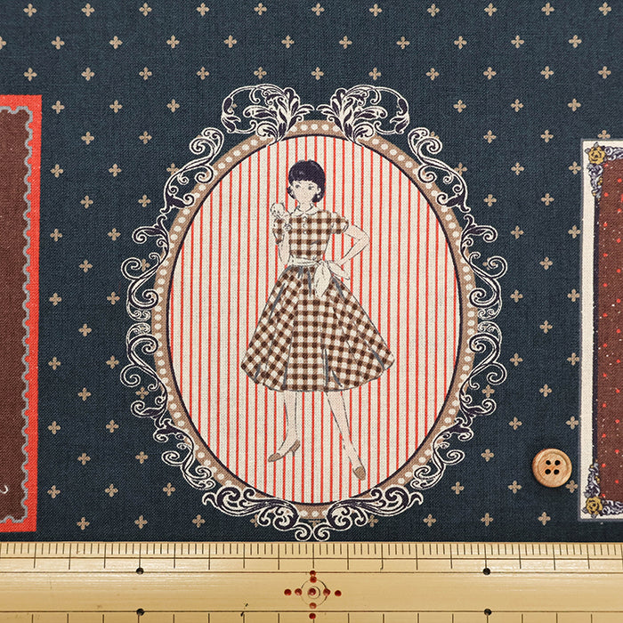 <Patterned Cut>Cotton Muslin Print Fabric Couturiere - Couturière - vol.2 (1 Pattern : Approx.  105cm × 60cm) - nomura tailor