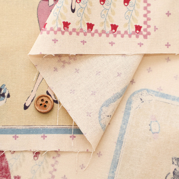 <Patterned Cut>Cotton Muslin Print Fabric Couturiere - Couturière - vol.2 (1 Pattern : Approx.  105cm × 60cm) - nomura tailor