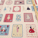 <Patterned Cut>Cotton Muslin Print Fabric Couturiere - Couturière - vol.2 (1 Pattern : Approx.  105cm × 60cm) - nomura tailor