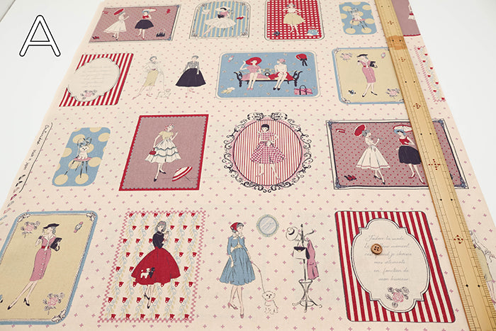 <Patterned Cut>Cotton Muslin Print Fabric Couturiere - Couturière - vol.2 (1 Pattern : Approx.  105cm × 60cm) - nomura tailor