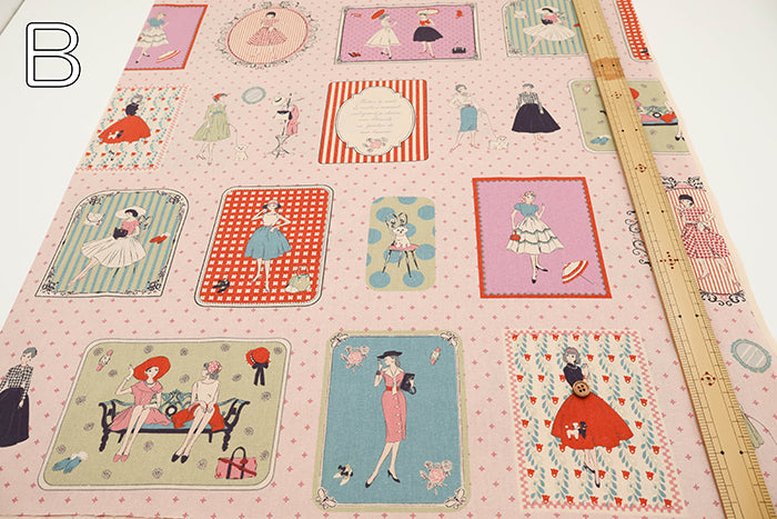 <Patterned Cut>Cotton Muslin Print Fabric Couturiere - Couturière - vol.2 (1 Pattern : Approx.  105cm × 60cm) - nomura tailor