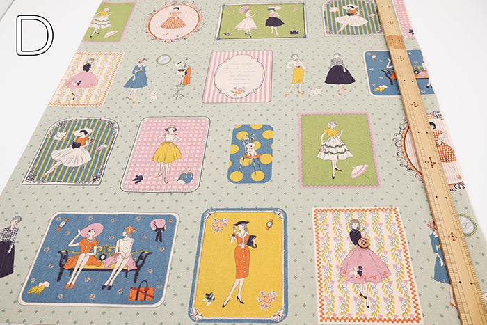 <Patterned Cut>Cotton Muslin Print Fabric Couturiere - Couturière - vol.2 (1 Pattern : Approx.  105cm × 60cm) - nomura tailor