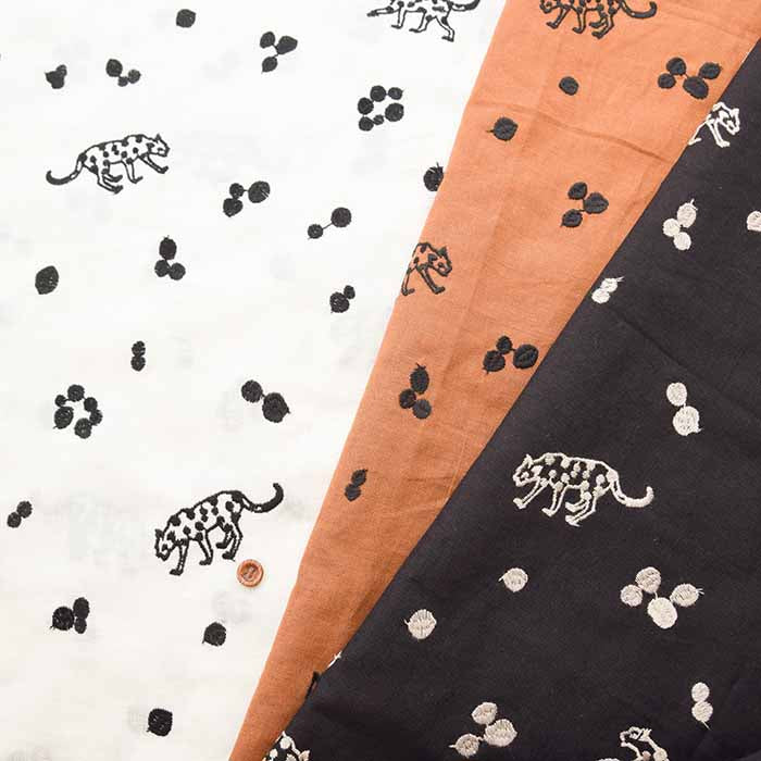 C/L sheeting embroidery fabric echino Leopard made in China - nomura tailor