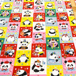 Cotton Oxford Printed Fabric - Stylish Pandas - nomura tailor