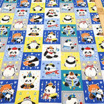 Cotton Oxford Printed Fabric - Stylish Pandas - nomura tailor