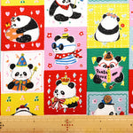 Cotton Oxford Printed Fabric - Stylish Pandas - nomura tailor