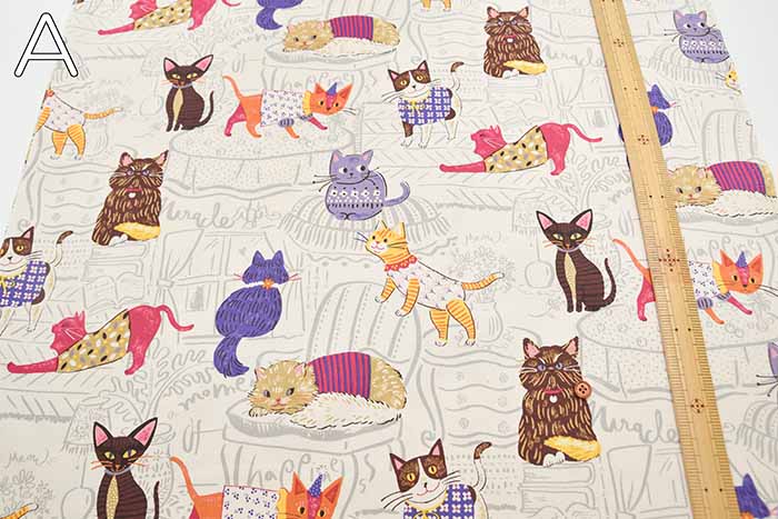 Cotton Ox Printed Fabric Powerful Animal Cat - nomura tailor