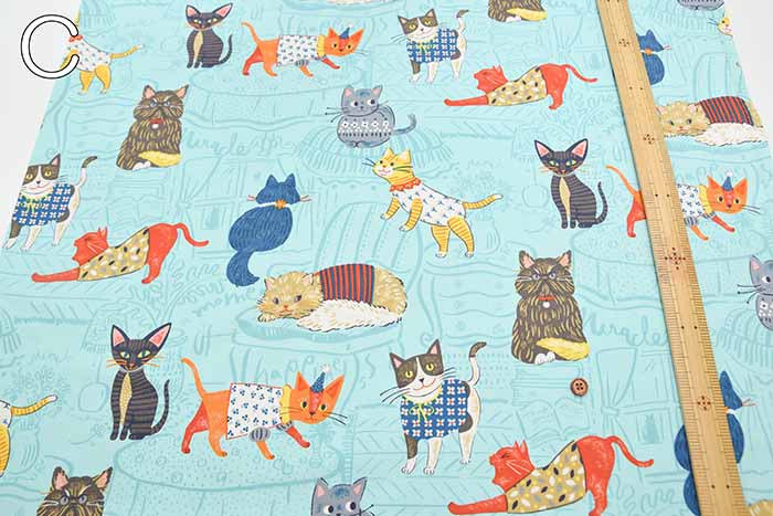 Cotton Ox Printed Fabric Powerful Animal Cat - nomura tailor