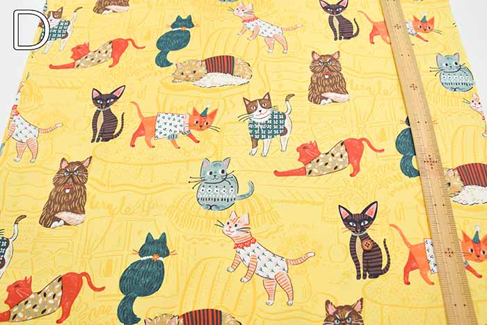 Cotton Ox Printed Fabric Powerful Animal Cat - nomura tailor